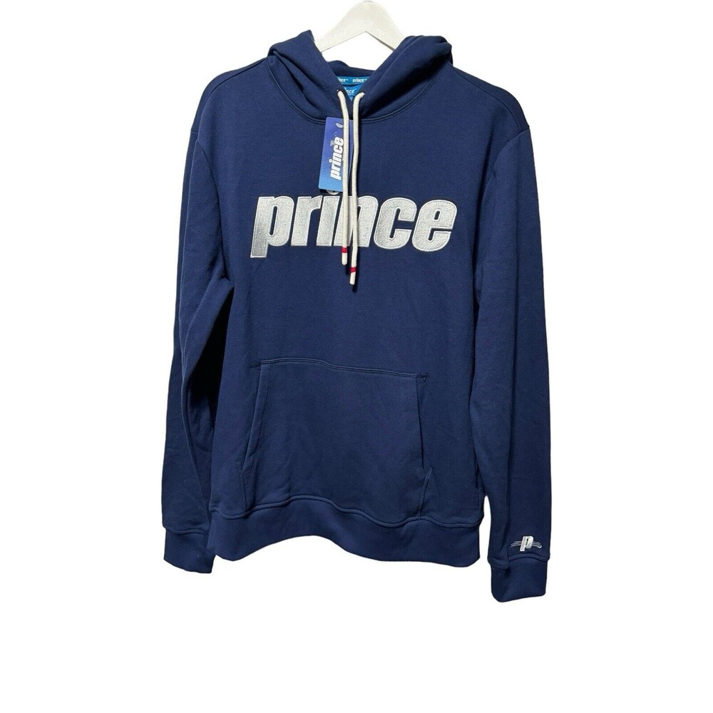 NWT Prince Pickleball Mens Navy Fleece Hooded Pullover Sweatshirt Hoodie Size M